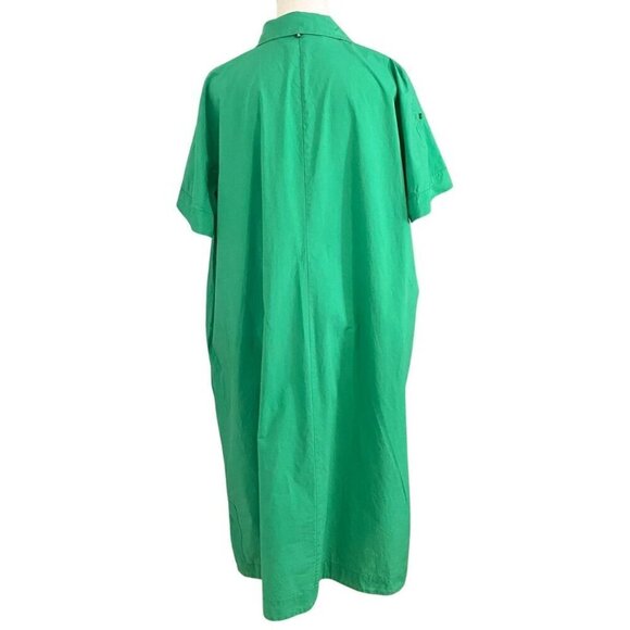 MARINA RINALDI SPORT GREEN COTTON-POPLIN DRESS - 16 - Picture 3 of 9